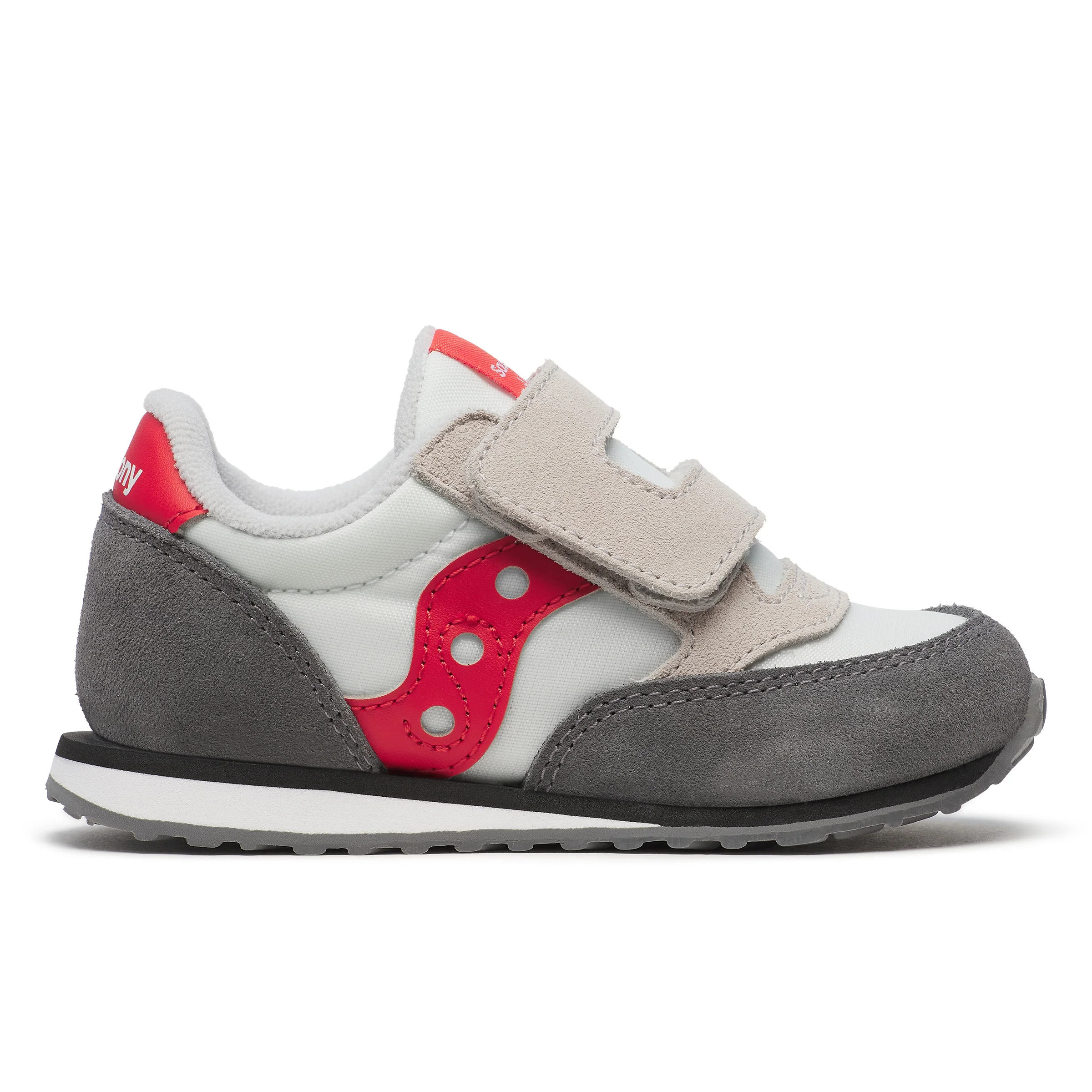 Jazz Hook & Loop Sneaker - Big Kid White/Grey/Red - Image 7
